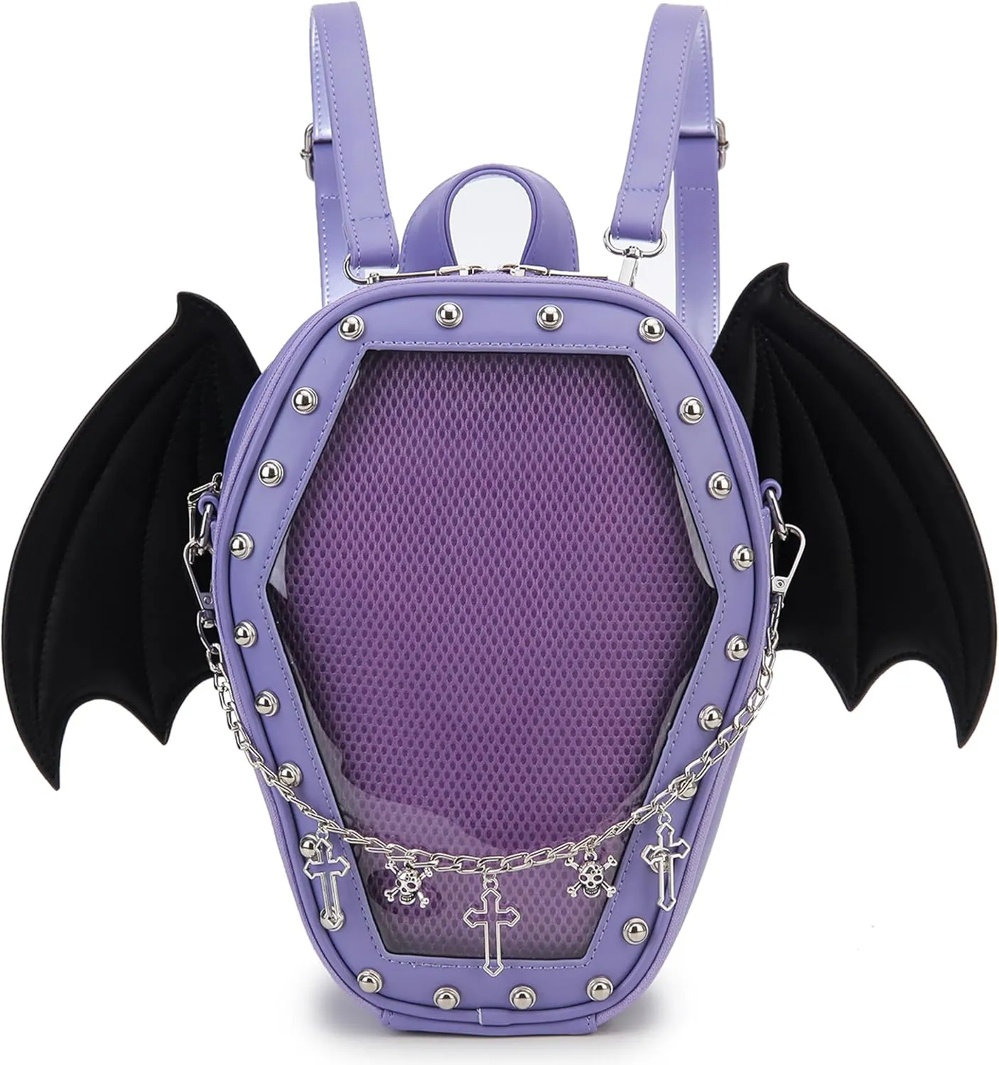 Gothic Coffin Shape Fashion Purses and Handbags for Women Halloween Shoulder Bag Backpack