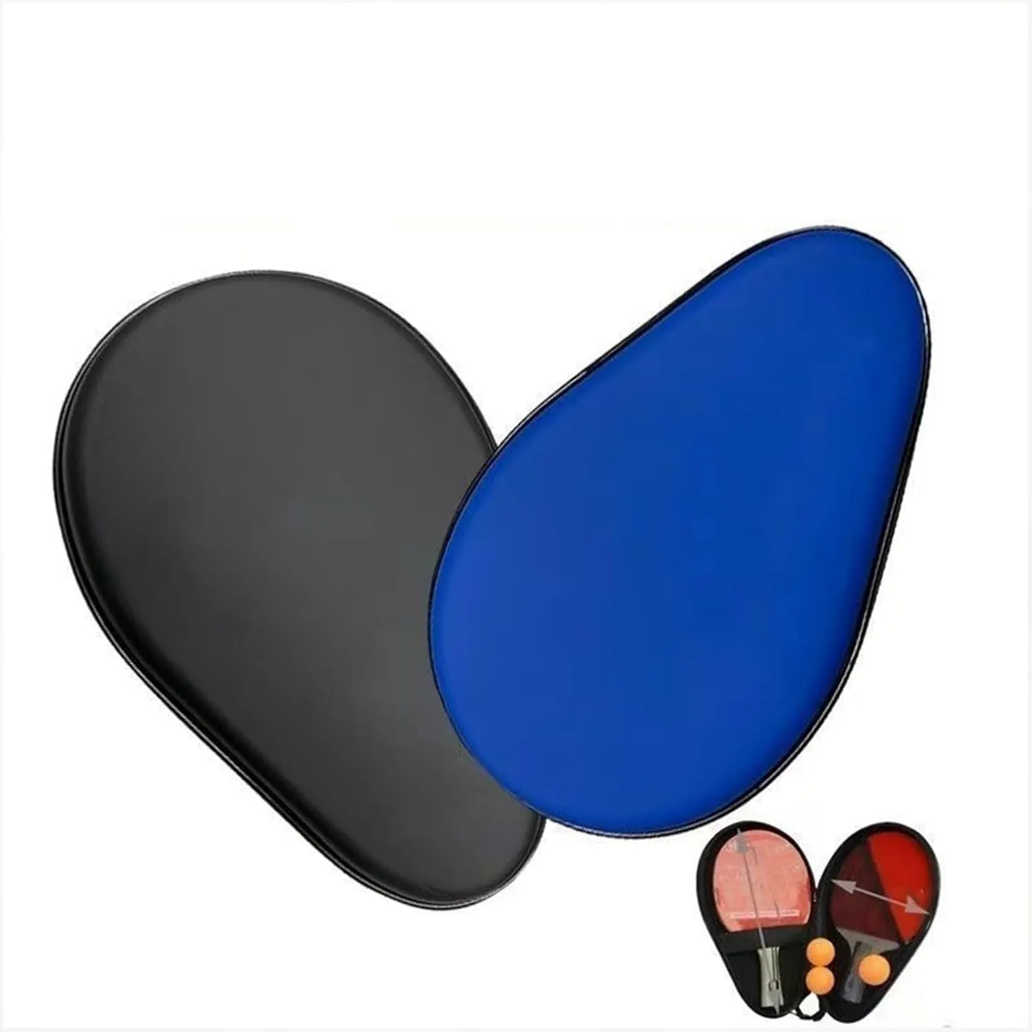 Gourd Shape Pingpong Paddle Bag Zippers Handbag Hard Shell Table Tennis Rackets Bag Tennis Table Accessory Organizers
