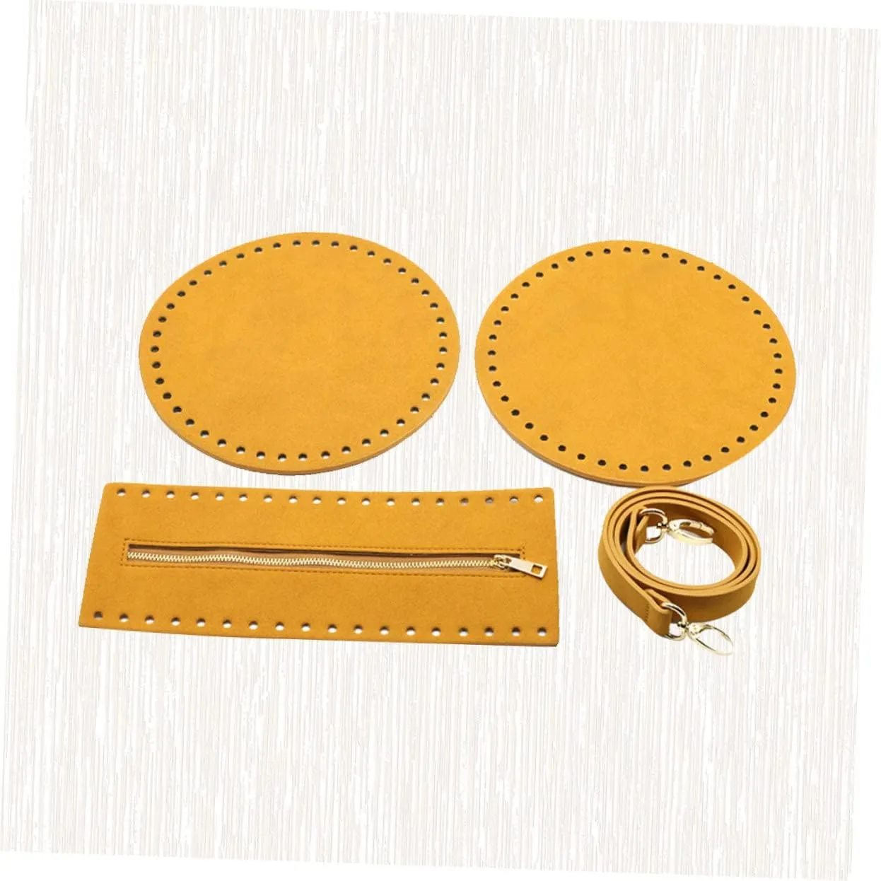 GRADENEVE Craft Bags Handles 4pcs DIY Bag Strap Set Pu Leather Bottom Zipper Covers Shoulder Straps Kit