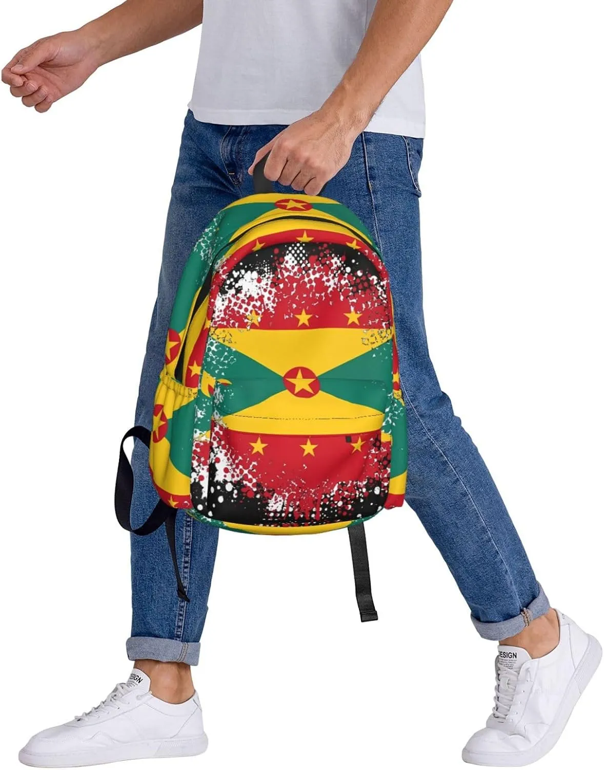 Grenada Flag Large Travel Backpack Casual Backpacks Laptop Daypack Working Rucksack Lightweight Back Pack Sports Bag with Adjustable Shoulder Strap