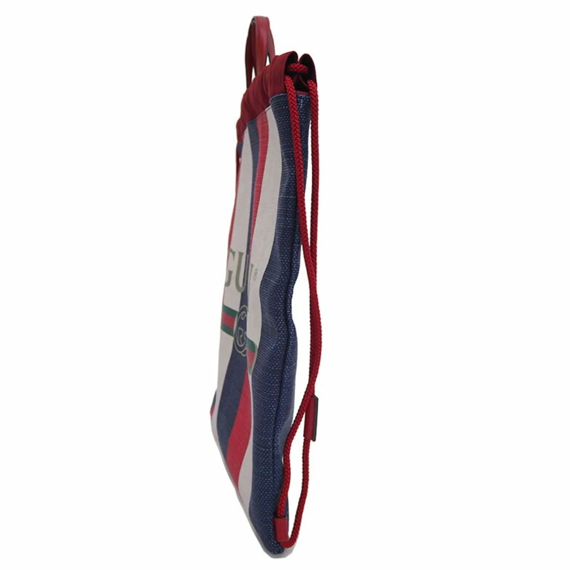Gucci 473872 drawstring backpack tote rucksack canvas knapsack tricolor