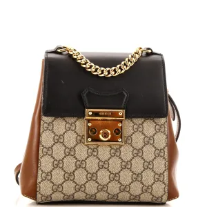 GUCCI Padlock Backpack GG Coated Canvas and Leather Mini
