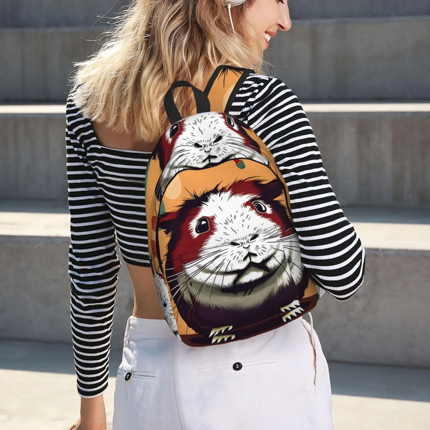 Guinea Pig pattern print Hiking Backpack Casual Daypack Outdoor Travel Backpacks Bookbag for Men Women Adult