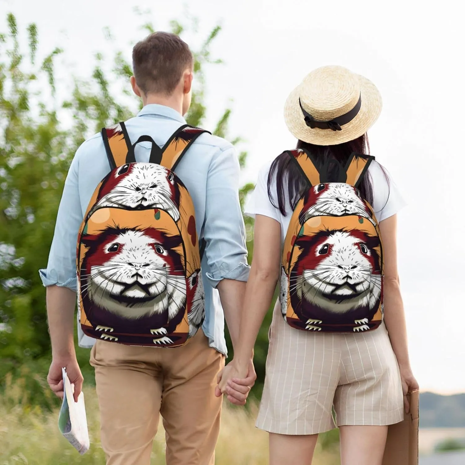 Guinea Pig pattern print Hiking Backpack Casual Daypack Outdoor Travel Backpacks Bookbag for Men Women Adult