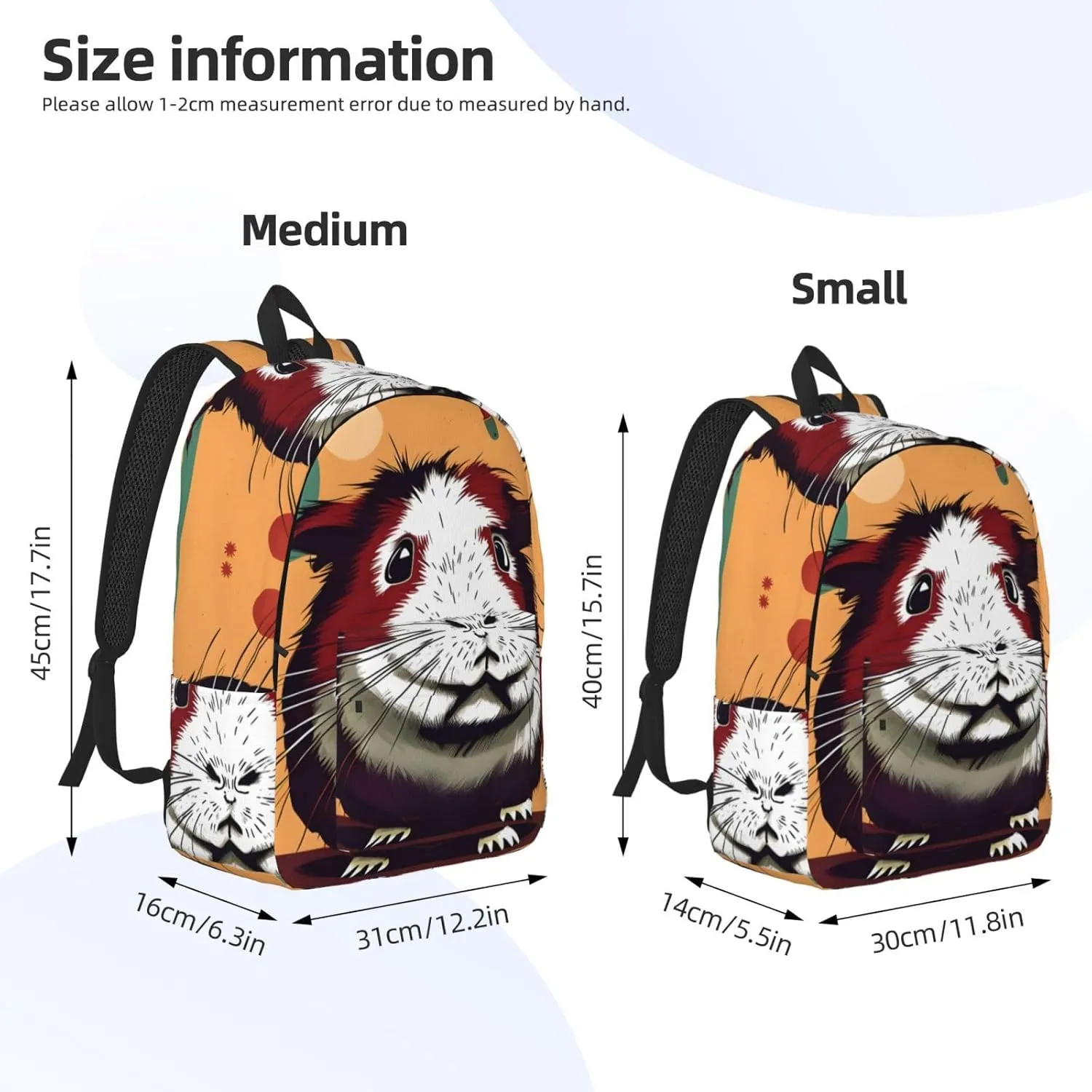Guinea Pig pattern print Hiking Backpack Casual Daypack Outdoor Travel Backpacks Bookbag for Men Women Adult