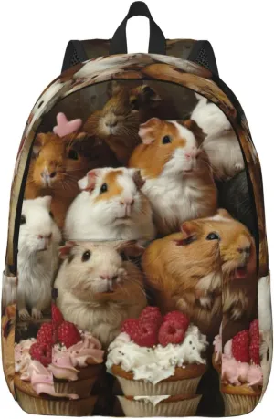 Guinea Pigs and Cupcakes print Hiking Backpack Casual Daypack Outdoor Travel Backpacks Bookbag for Men Women Adult