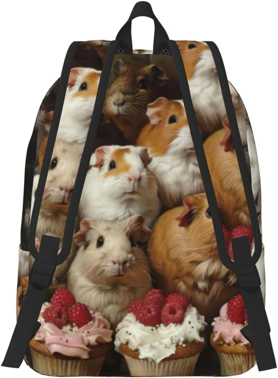 Guinea Pigs and Cupcakes print Hiking Backpack Casual Daypack Outdoor Travel Backpacks Bookbag for Men Women Adult