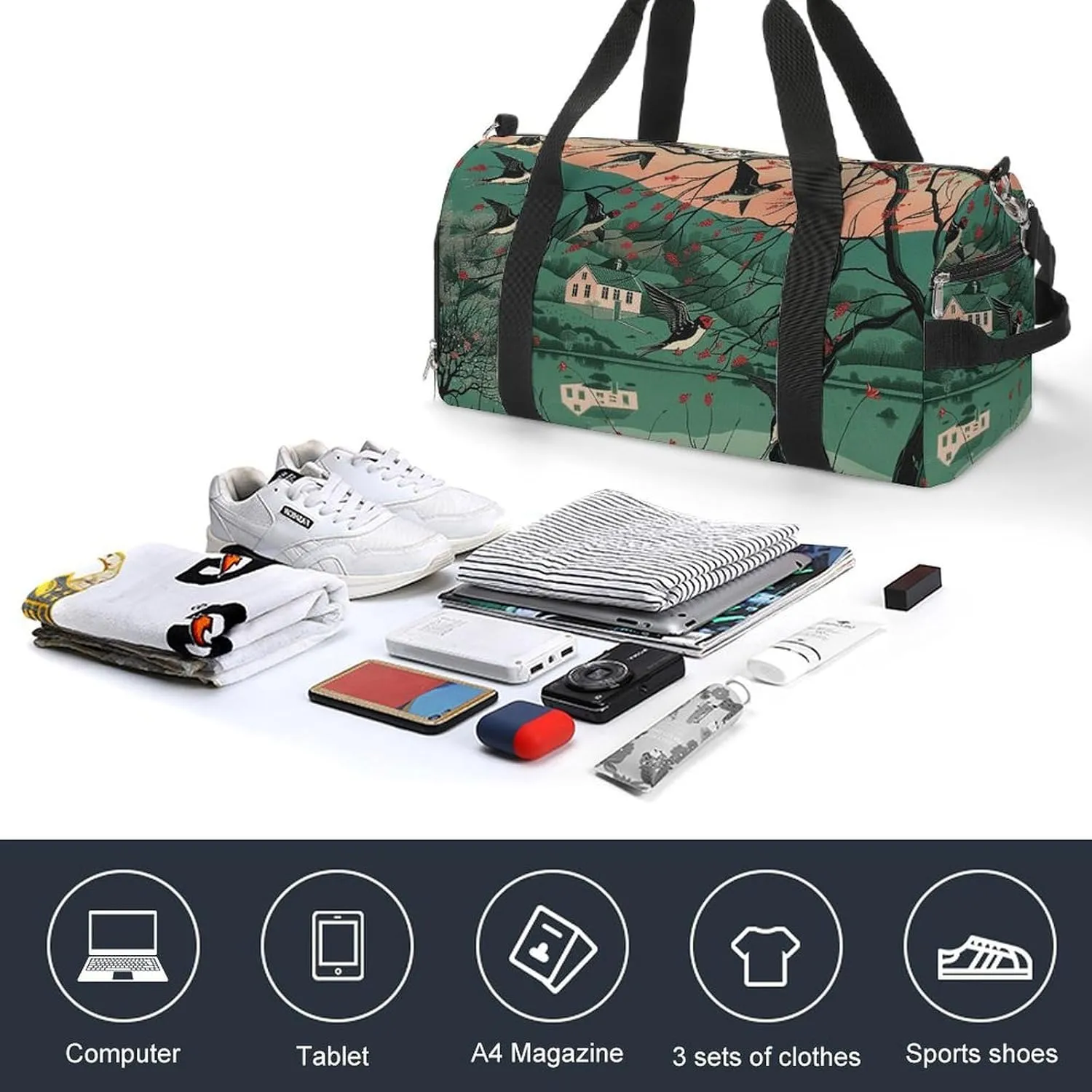 Gym Bag A Few Animal Duffel Bag for Men Women Overnight Bag with Shoe Compartment Workout Bags