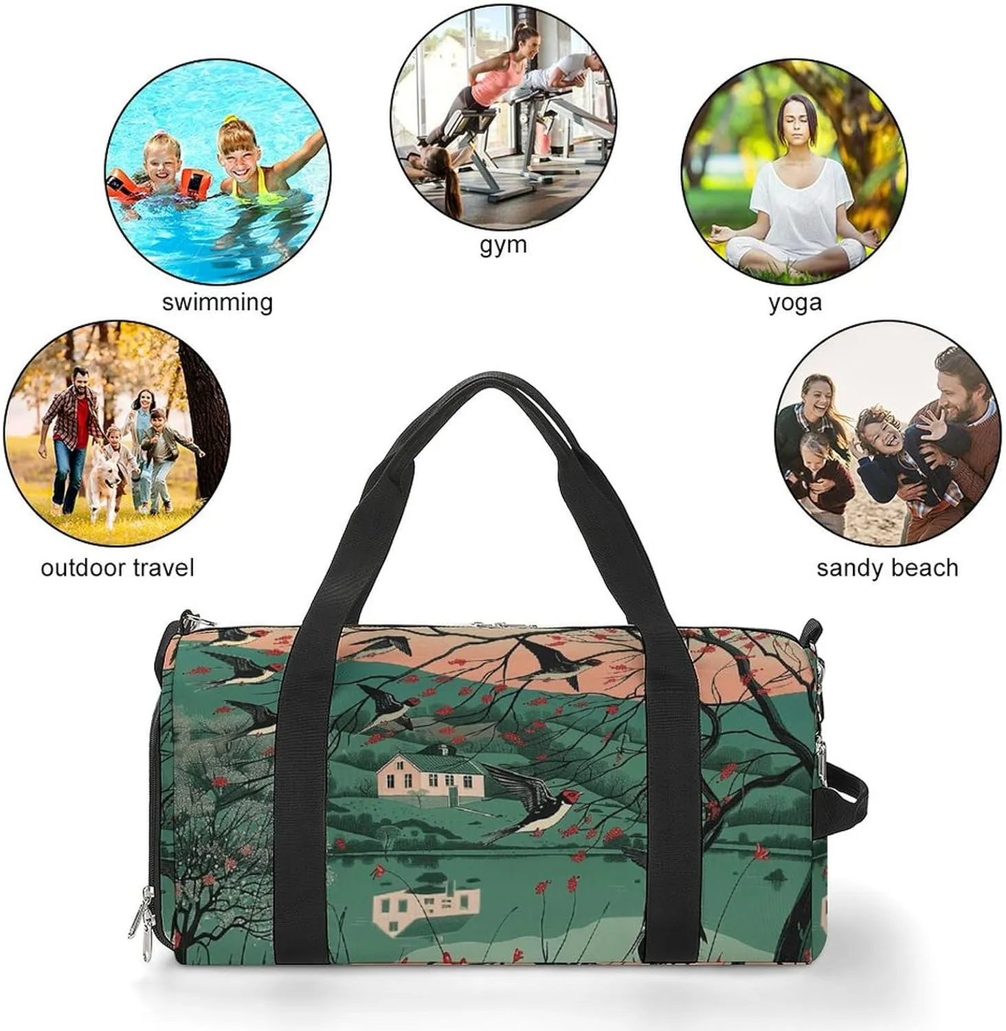 Gym Bag A Few Animal Duffel Bag for Men Women Overnight Bag with Shoe Compartment Workout Bags