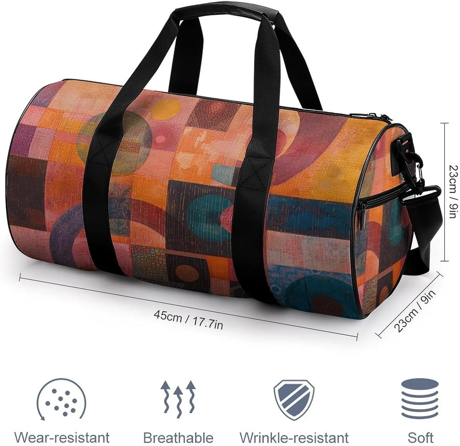 Gym Bag An Abstract Painting Duffel Bag for Men Women Overnight Bag with Shoe Compartment Workout Bags
