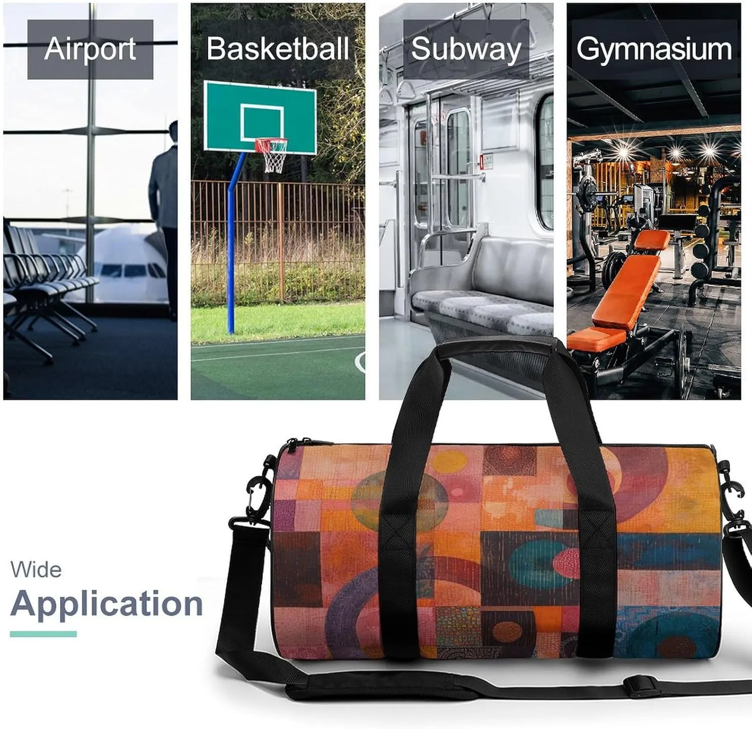 Gym Bag An Abstract Painting Duffel Bag for Men Women Overnight Bag with Shoe Compartment Workout Bags