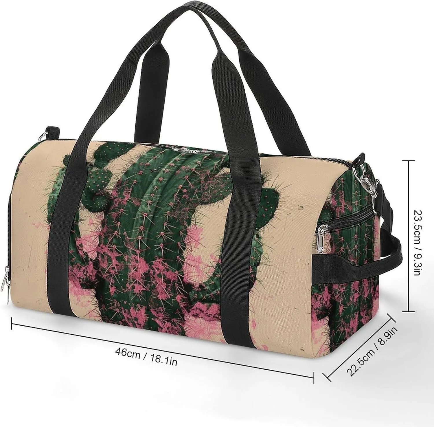 Gym Bag Cactus And Plants Duffel Bag for Men Women Overnight Bag with Shoe Compartment Workout Bags
