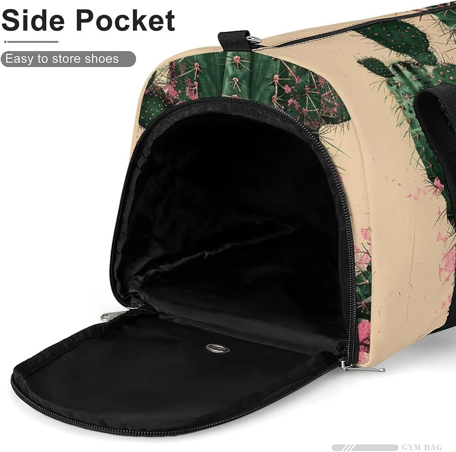 Gym Bag Cactus And Plants Duffel Bag for Men Women Overnight Bag with Shoe Compartment Workout Bags