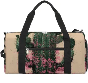 Gym Bag Cactus And Plants Duffel Bag for Men Women Overnight Bag with Shoe Compartment Workout Bags