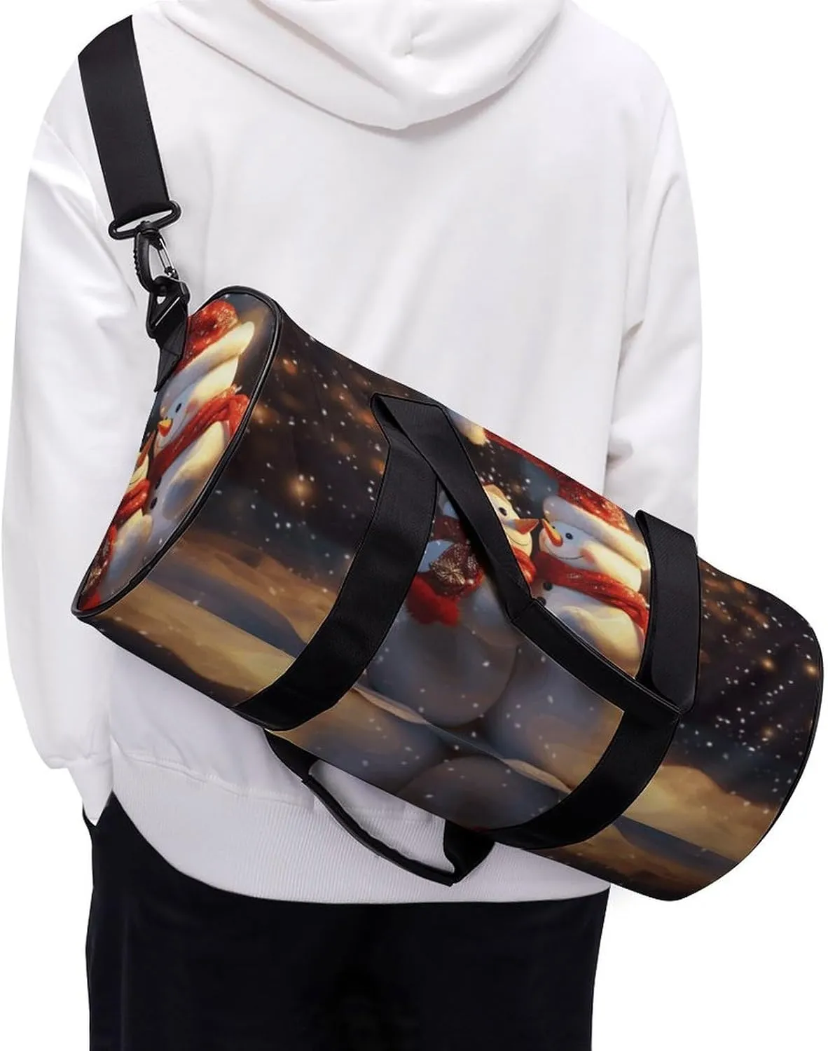 Gym Bag Christmas Snowmans Duffel Bag for Men Women Overnight Bag with Shoe Compartment Workout Bags