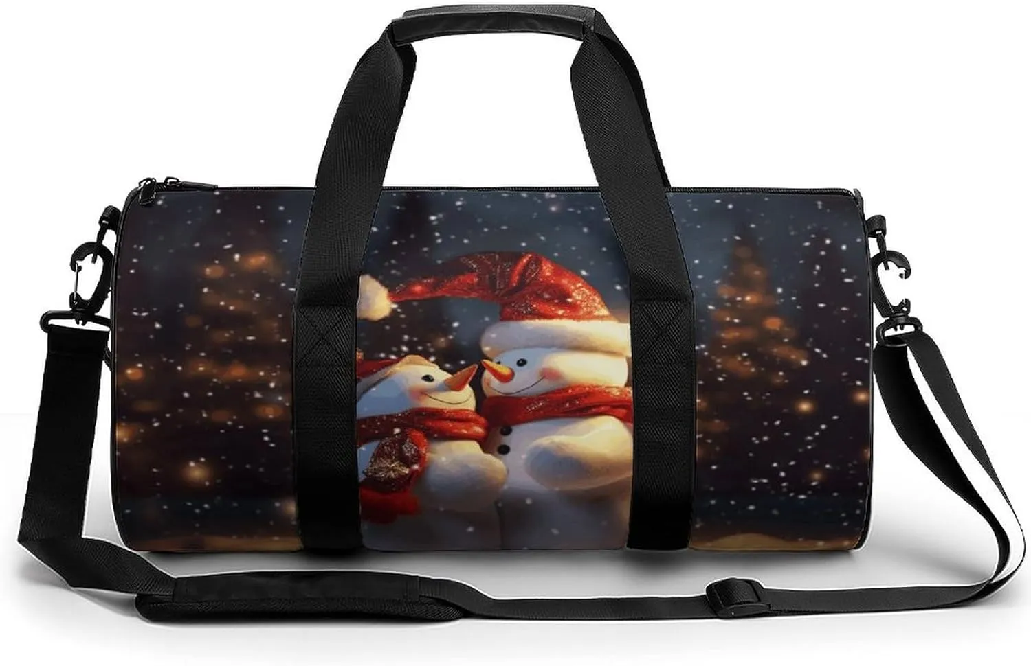 Gym Bag Christmas Snowmans Duffel Bag for Men Women Overnight Bag with Shoe Compartment Workout Bags