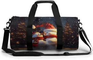 Gym Bag Christmas Snowmans Duffel Bag for Men Women Overnight Bag with Shoe Compartment Workout Bags