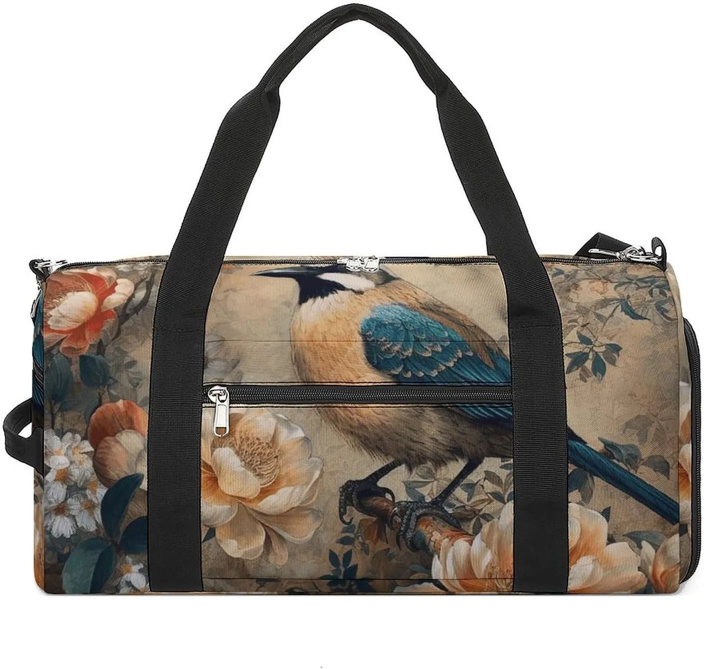 Gym Bag Classical Pattern Flowers Duffel Bag for Men Women Overnight Bag with Shoe Compartment Workout Bags