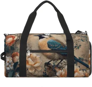 Gym Bag Classical Pattern Flowers Duffel Bag for Men Women Overnight Bag with Shoe Compartment Workout Bags