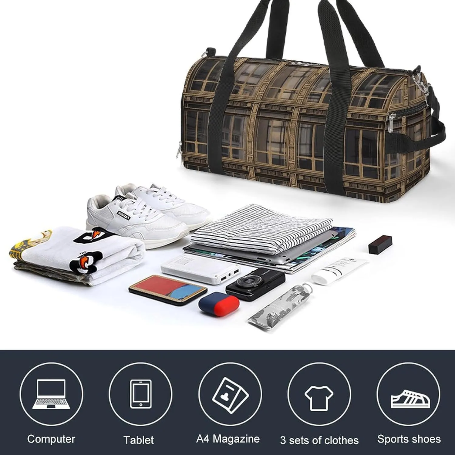 Gym Bag Designed Window Duffel Bag for Men Women Overnight Bag with Shoe Compartment Workout Bags