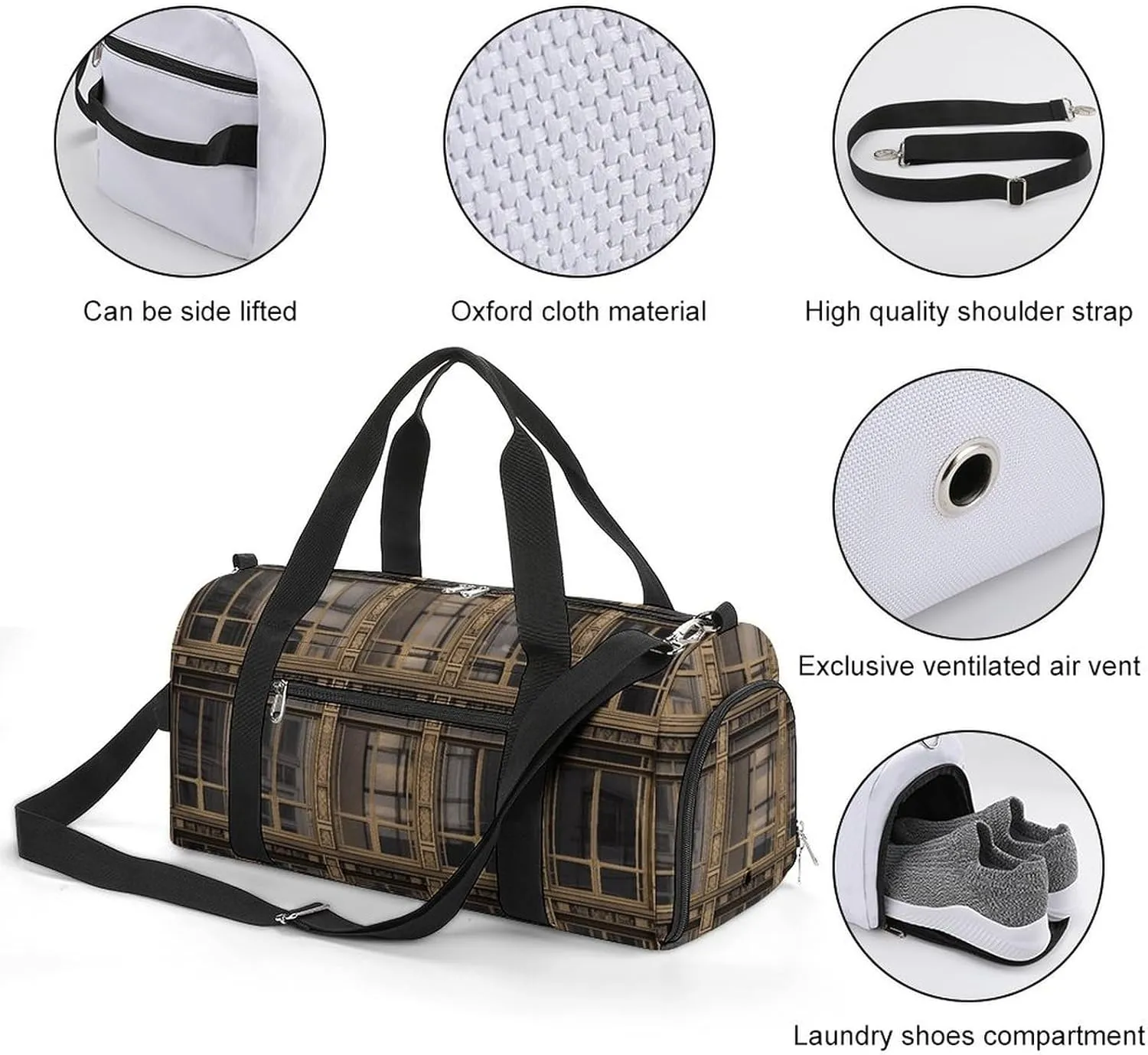Gym Bag Designed Window Duffel Bag for Men Women Overnight Bag with Shoe Compartment Workout Bags