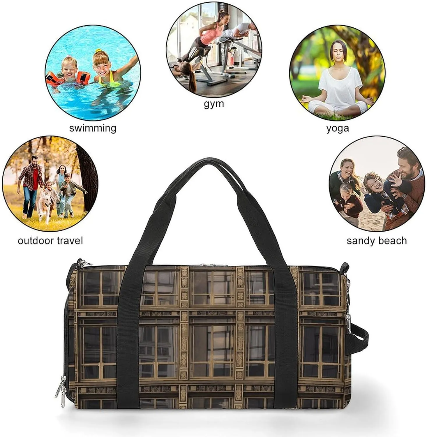 Gym Bag Designed Window Duffel Bag for Men Women Overnight Bag with Shoe Compartment Workout Bags