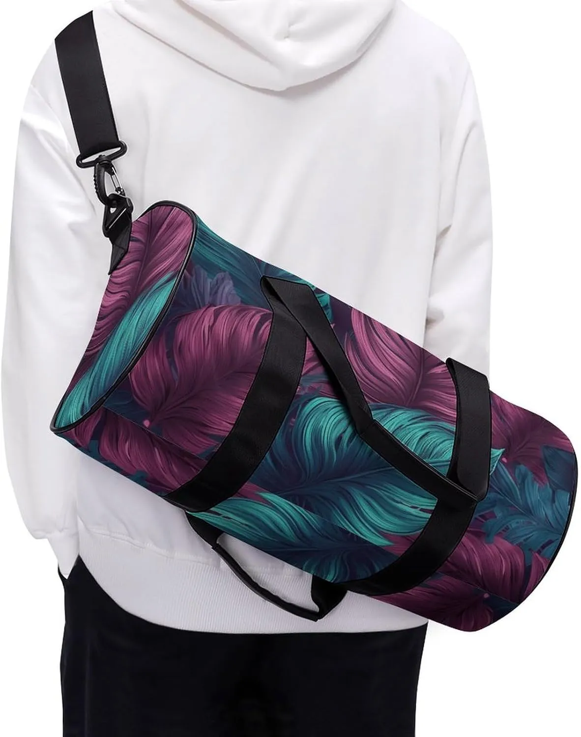 Gym Bag Different Leaves Duffel Bag for Men Women Overnight Bag with Shoe Compartment Workout Bags