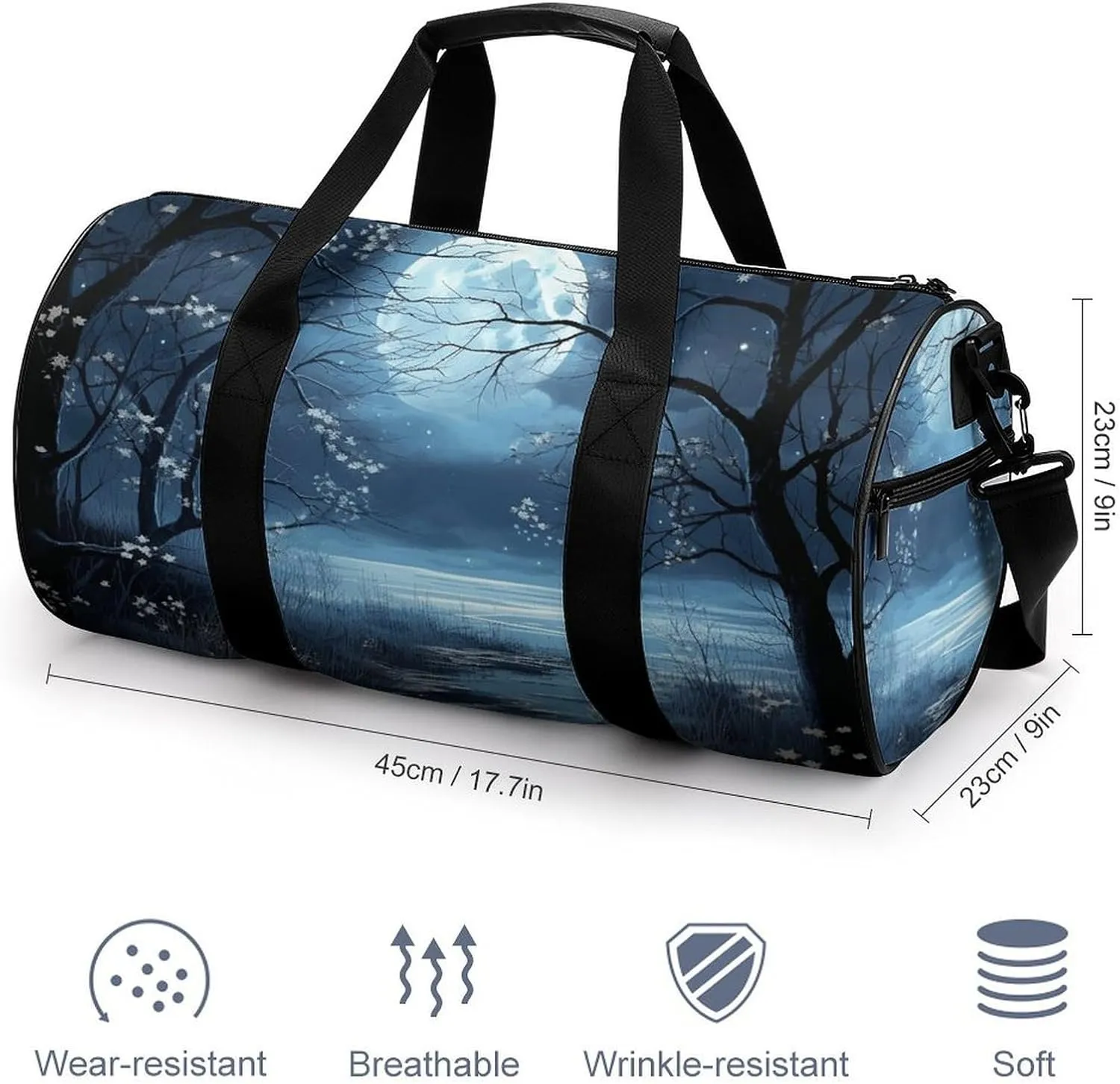 Gym Bag Dreamy Romantic Style Duffel Bag for Men Women Overnight Bag with Shoe Compartment Workout Bags