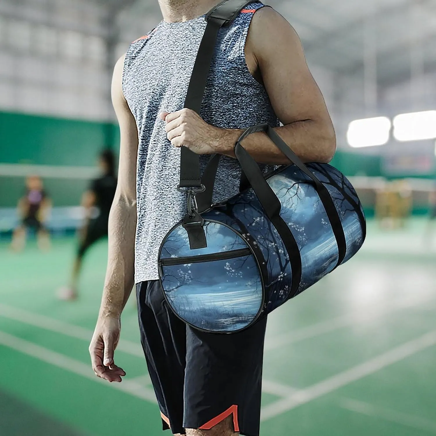 Gym Bag Dreamy Romantic Style Duffel Bag for Men Women Overnight Bag with Shoe Compartment Workout Bags