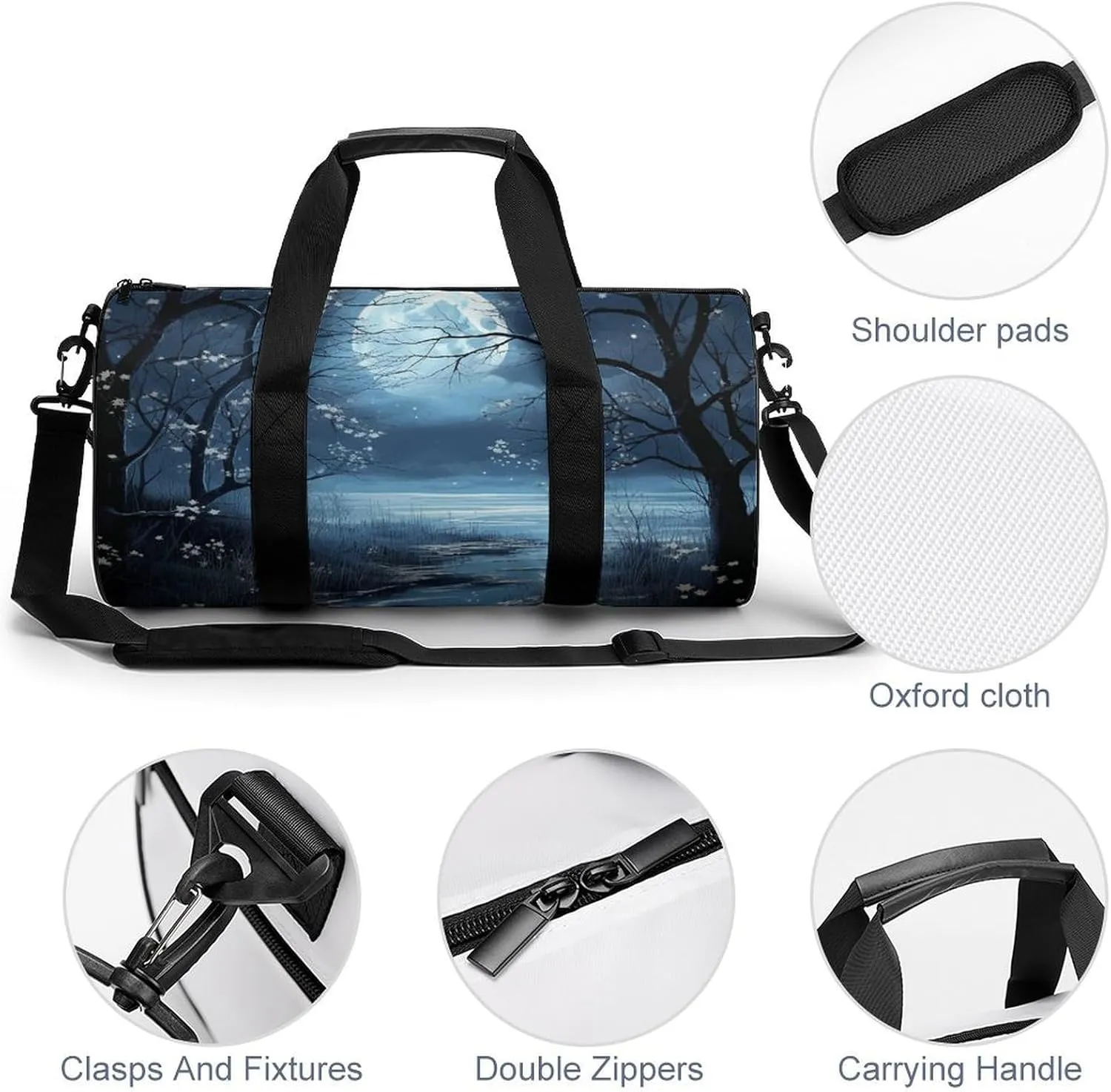 Gym Bag Dreamy Romantic Style Duffel Bag for Men Women Overnight Bag with Shoe Compartment Workout Bags