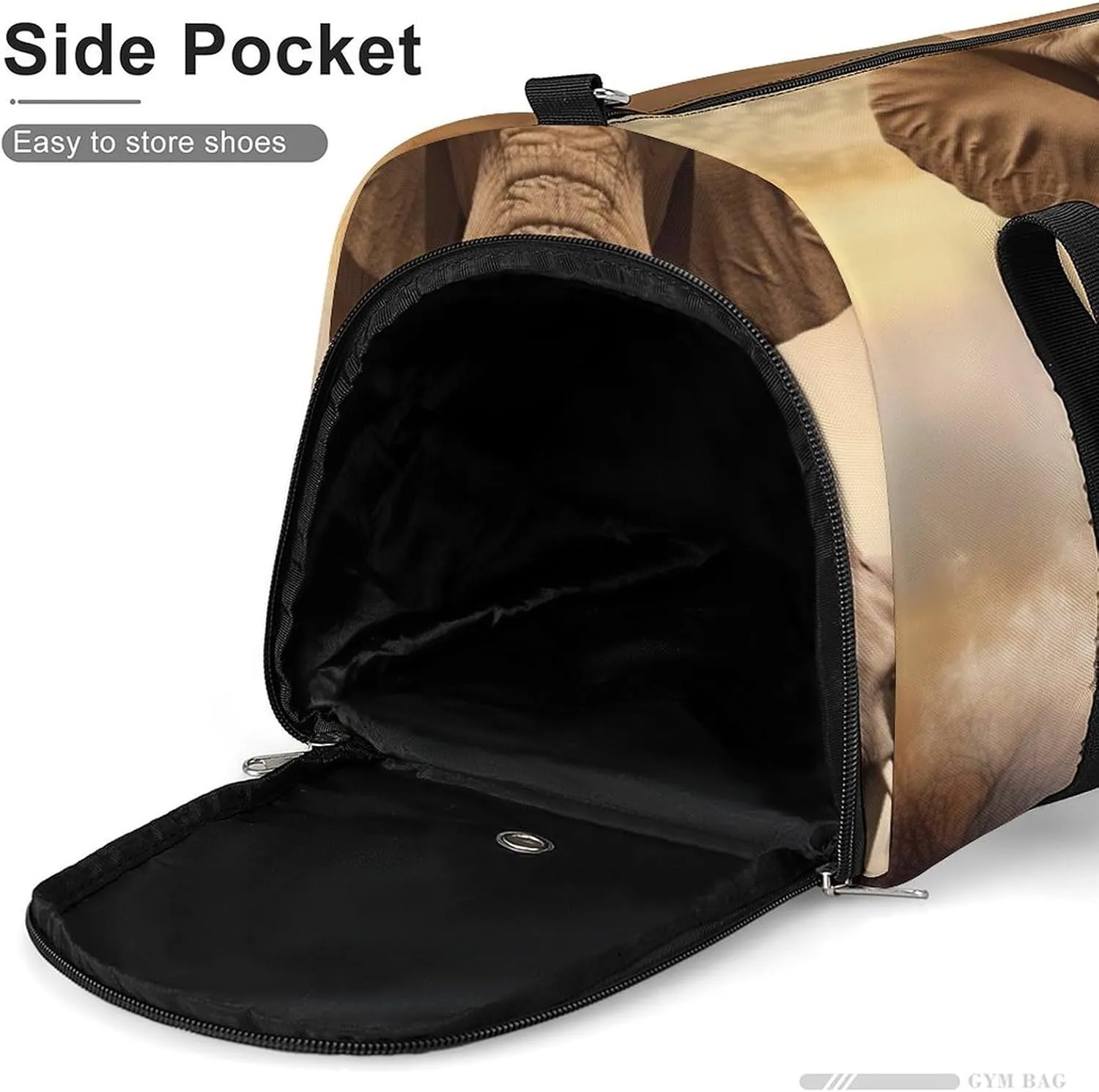 Gym Bag Elephant And Baby Elephant Duffel Bag for Men Women Overnight Bag with Shoe Compartment Workout Bags