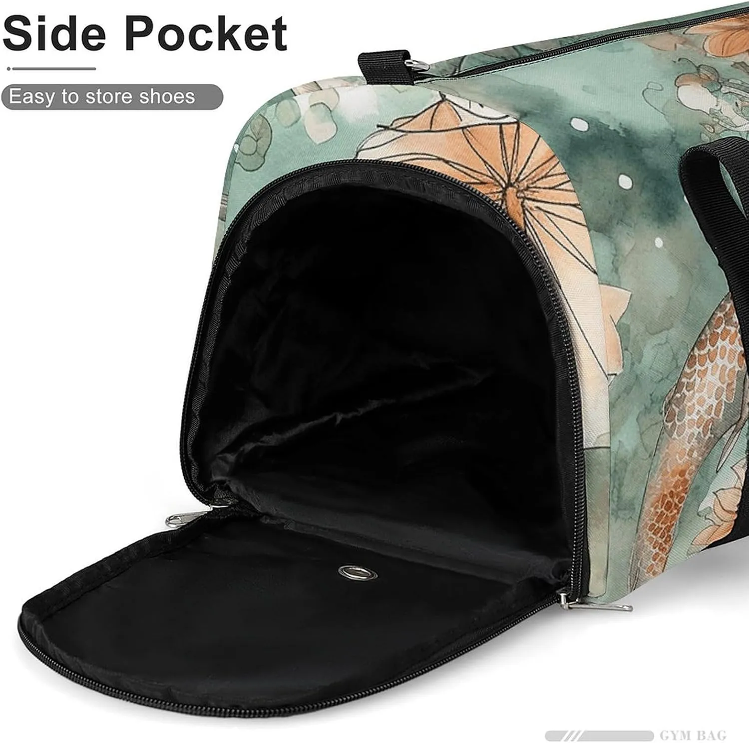 Gym Bag Fish And Umbrella Duffel Bag for Men Women Overnight Bag with Shoe Compartment Workout Bags