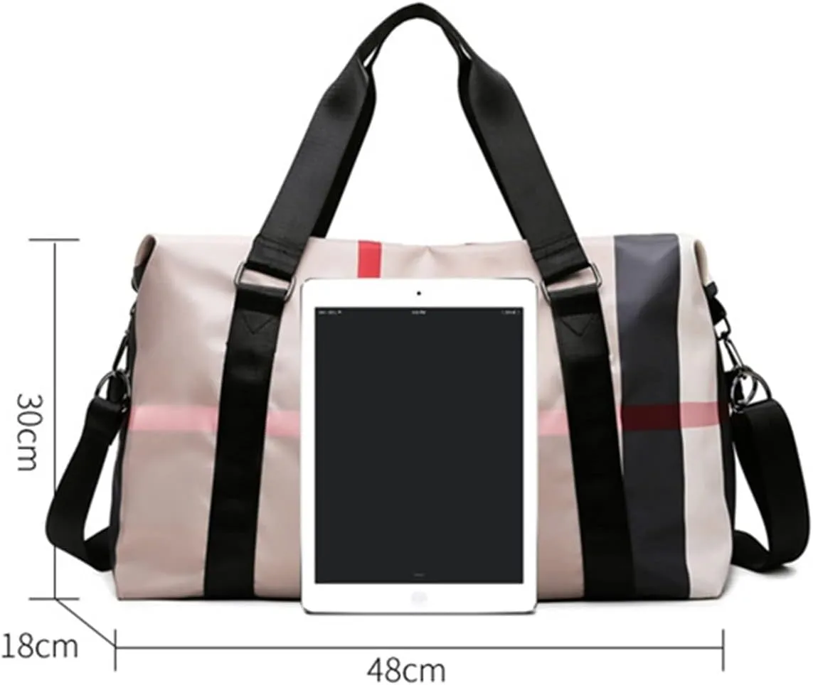 Gym bag for women Gym Travel Training Sports Fitness Shoulder Crossbody Bag For Women Waterproof Large Weekend Nylon Female Hall Handbags(Auburn)