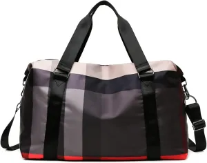 Gym bag for women Gym Travel Training Sports Fitness Shoulder Crossbody Bag For Women Waterproof Large Weekend Nylon Female Hall Handbags(Auburn)