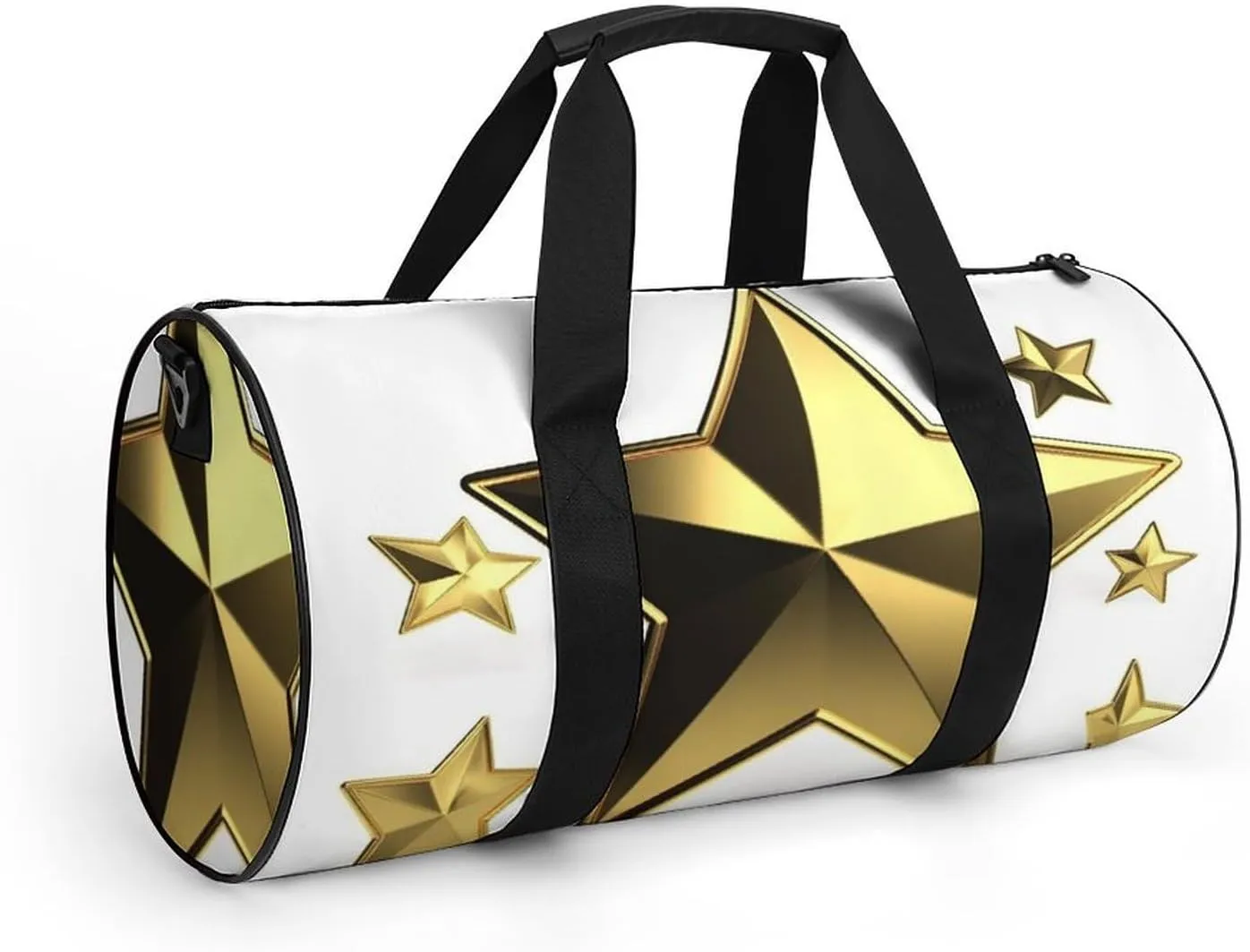 Gym Bag Gold Star Duffel Bag for Men Women Overnight Bag with Shoe Compartment Workout Bags