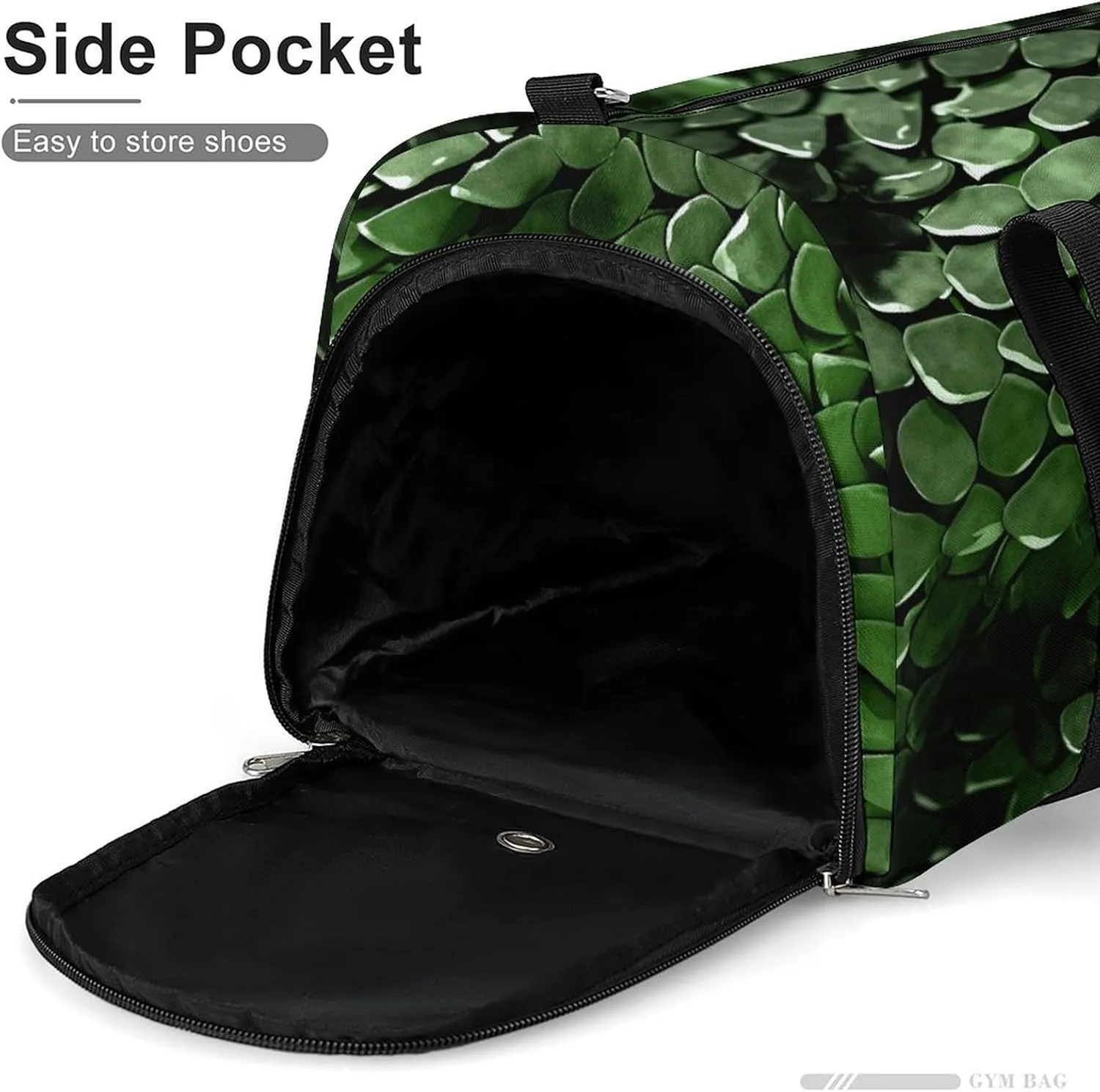 Gym Bag Green Snake Duffel Bag for Men Women Overnight Bag with Shoe Compartment Workout Bags