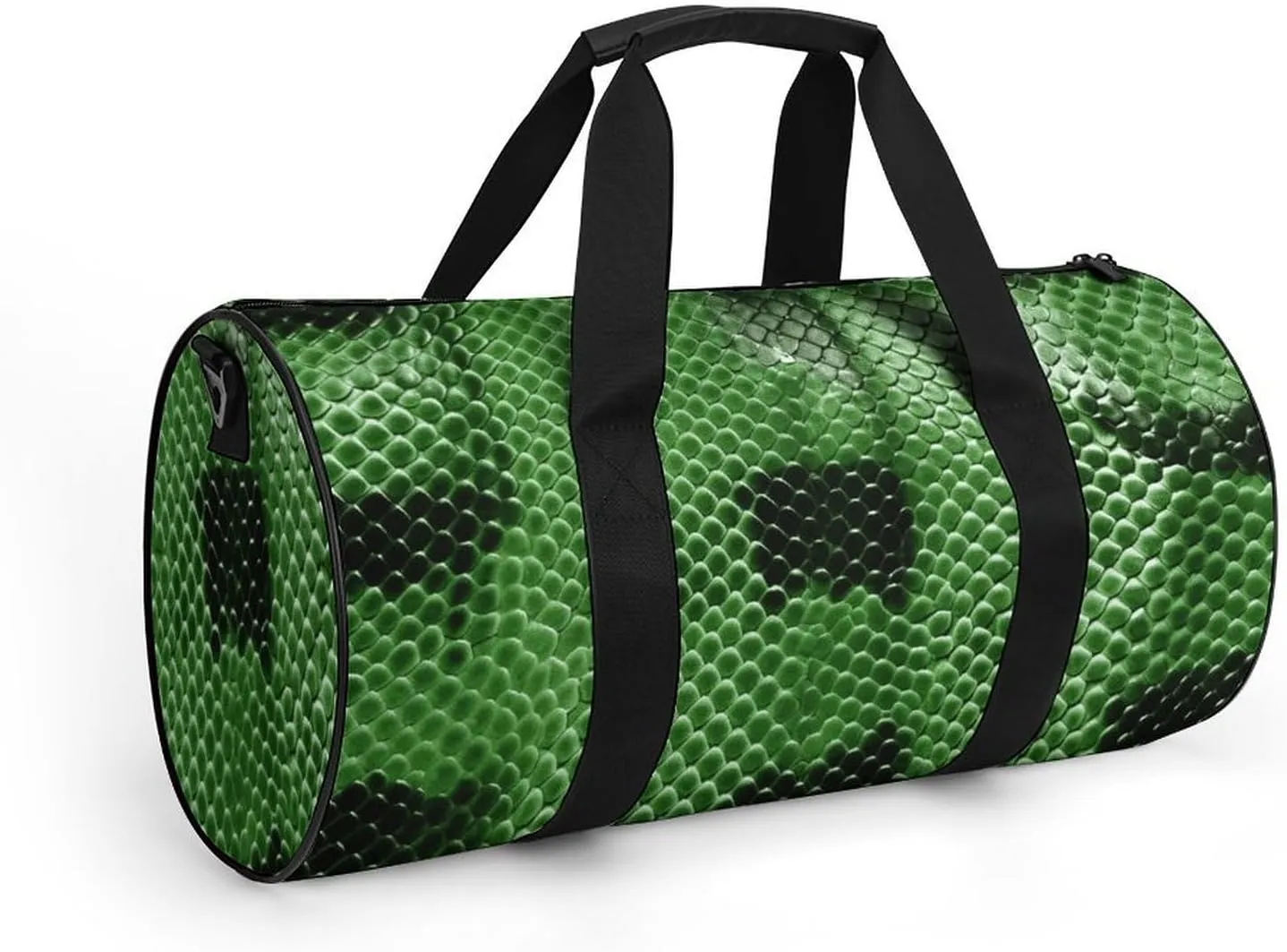 Gym Bag Green Snakeskin Duffel Bag for Men Women Overnight Bag with Shoe Compartment Workout Bags