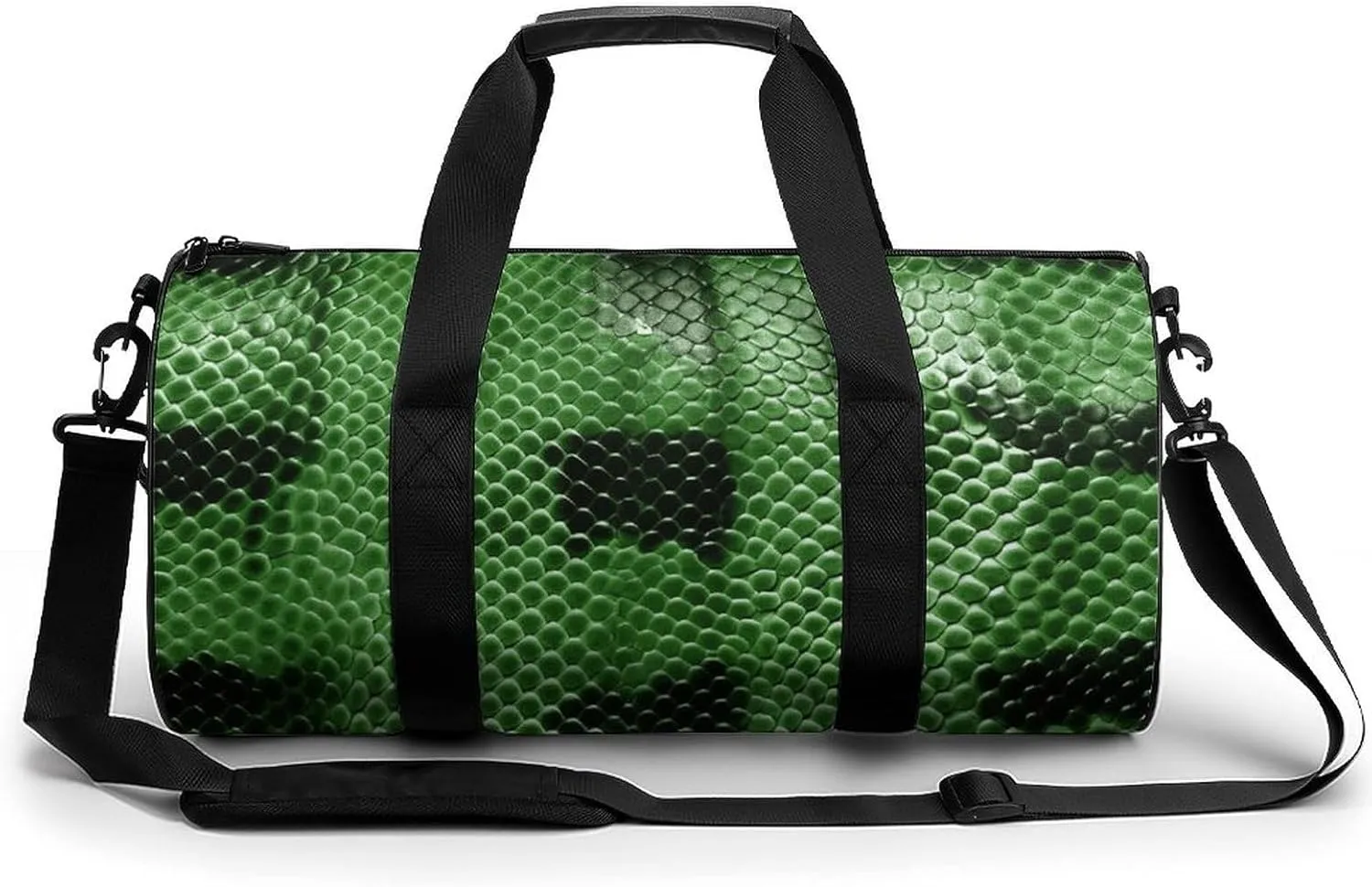 Gym Bag Green Snakeskin Duffel Bag for Men Women Overnight Bag with Shoe Compartment Workout Bags