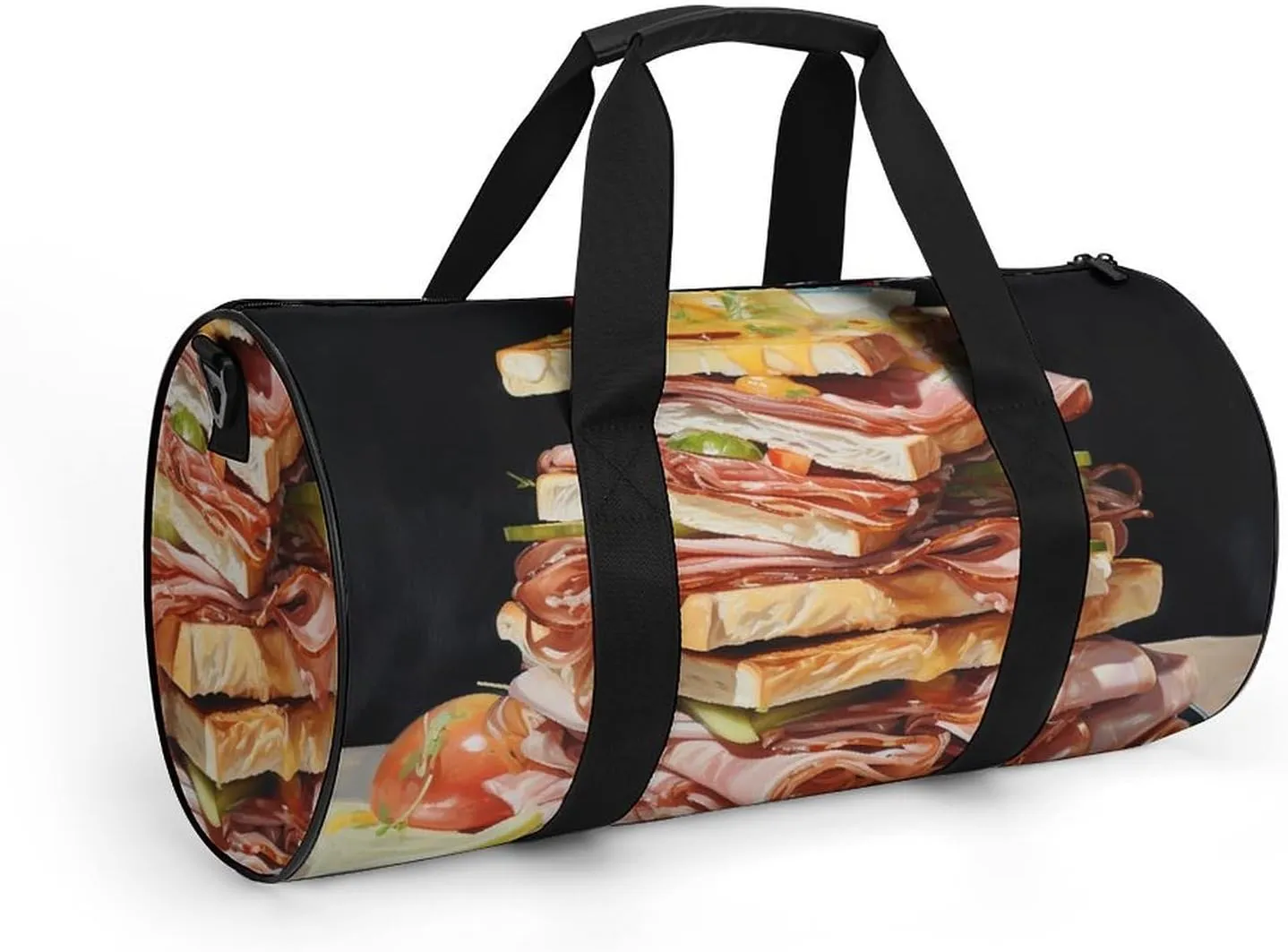 Gym Bag Ham Toast Duffel Bag for Men Women Overnight Bag with Shoe Compartment Workout Bags