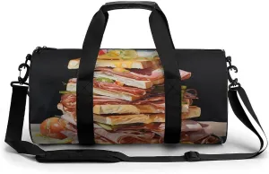 Gym Bag Ham Toast Duffel Bag for Men Women Overnight Bag with Shoe Compartment Workout Bags