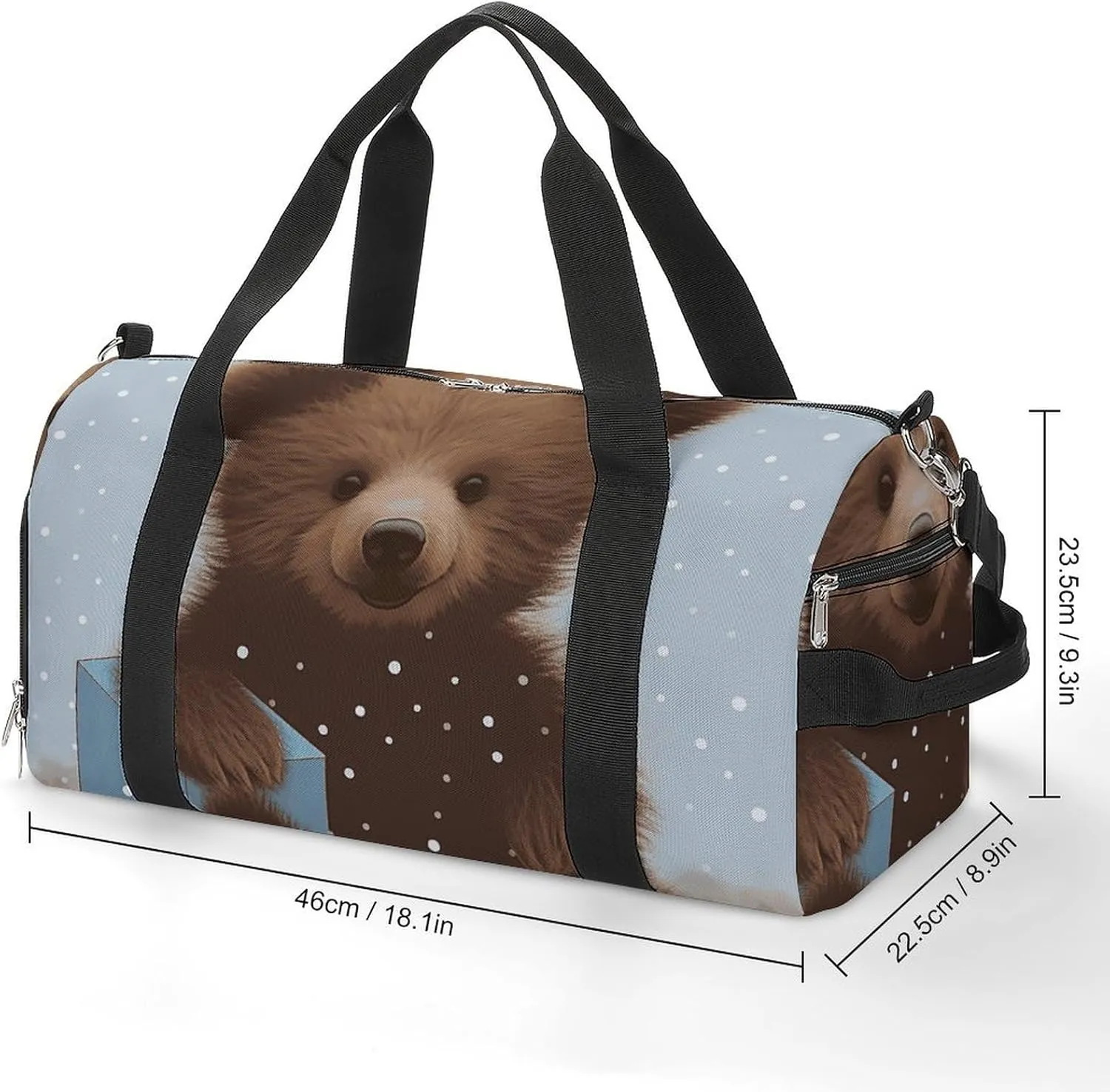 Gym Bag Happy Bear Baby Duffel Bag for Men Women Overnight Bag with Shoe Compartment Workout Bags