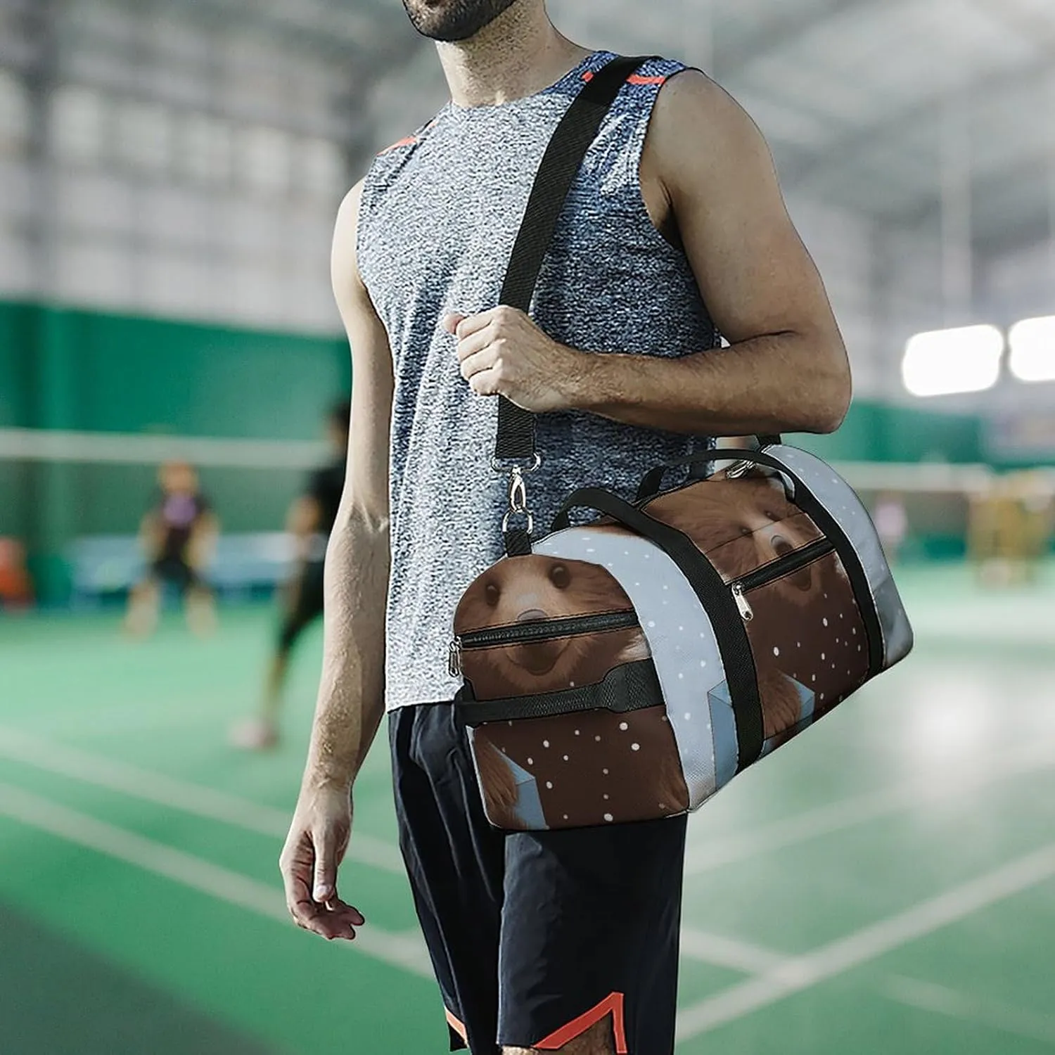 Gym Bag Happy Bear Baby Duffel Bag for Men Women Overnight Bag with Shoe Compartment Workout Bags