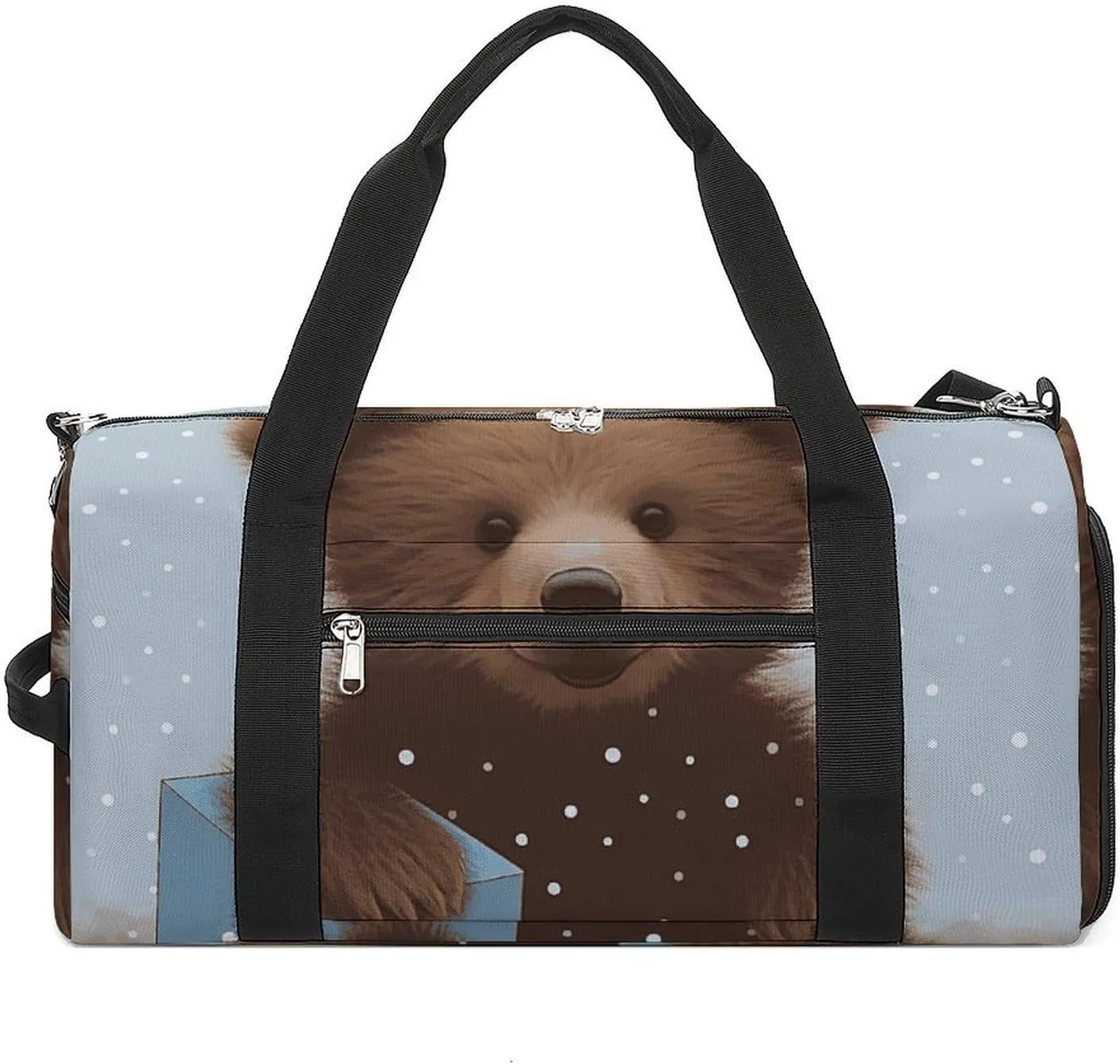 Gym Bag Happy Bear Baby Duffel Bag for Men Women Overnight Bag with Shoe Compartment Workout Bags