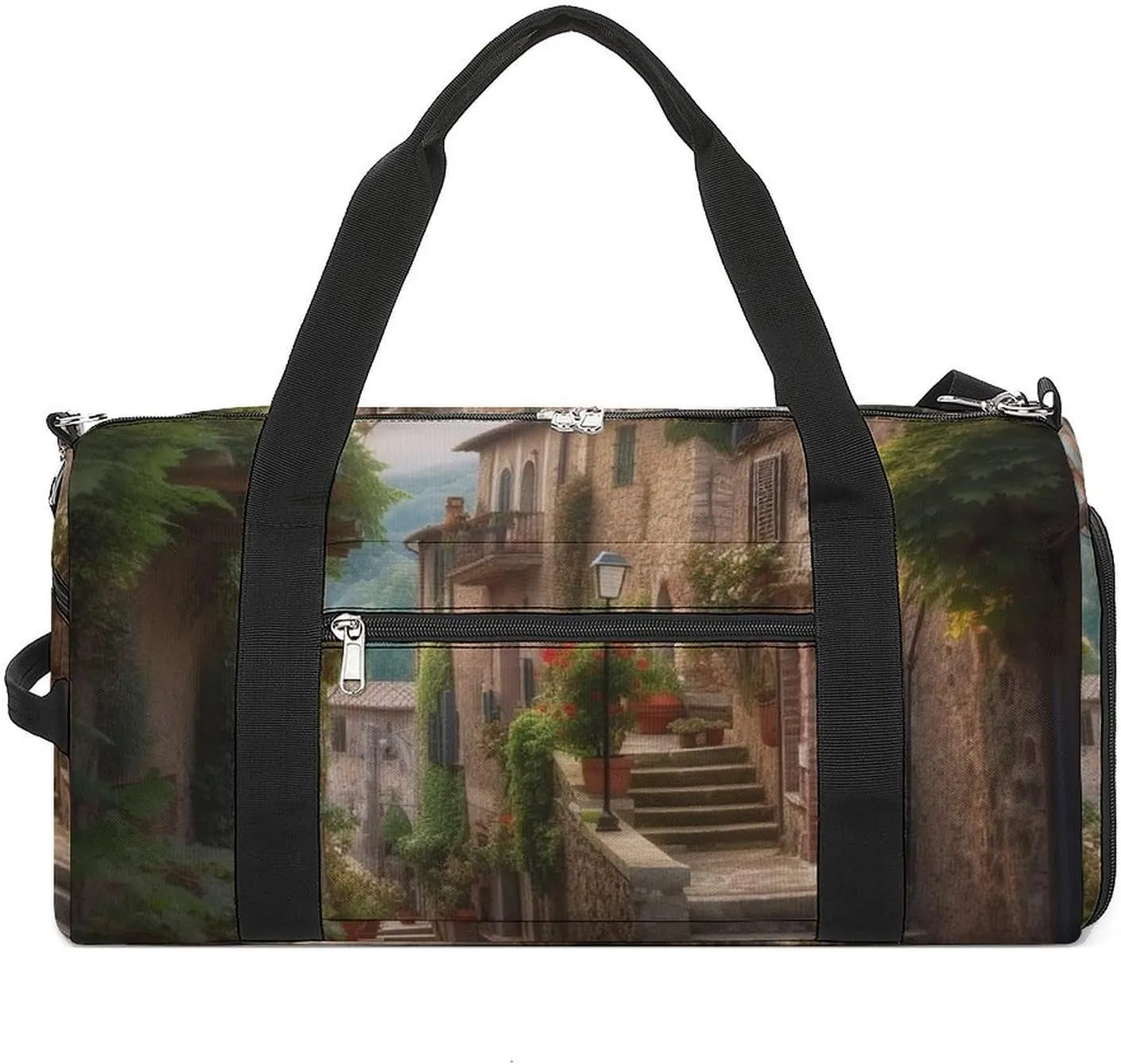 Gym Bag Italy Tuscan Duffel Bag for Men Women Overnight Bag with Shoe Compartment Workout Bags