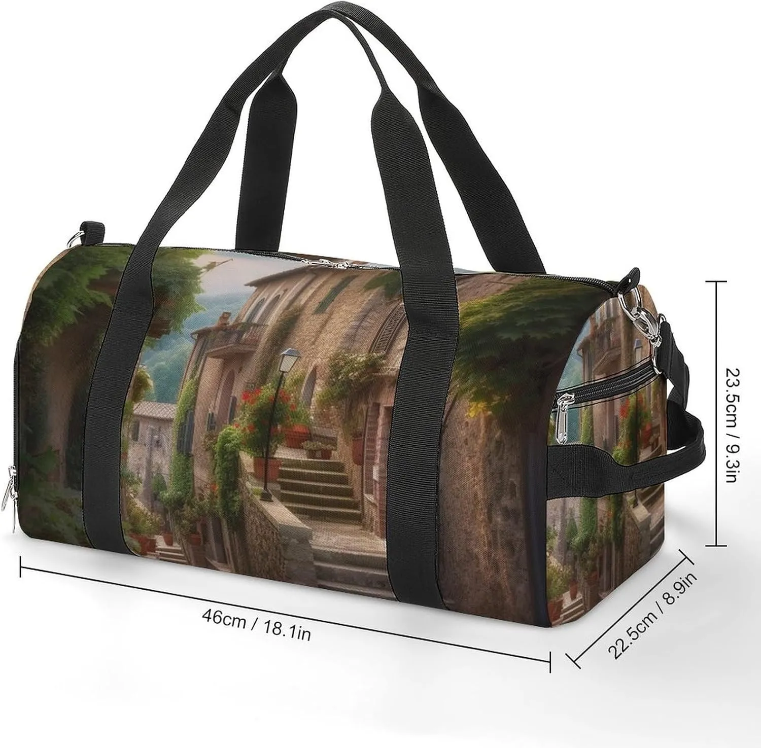 Gym Bag Italy Tuscan Duffel Bag for Men Women Overnight Bag with Shoe Compartment Workout Bags