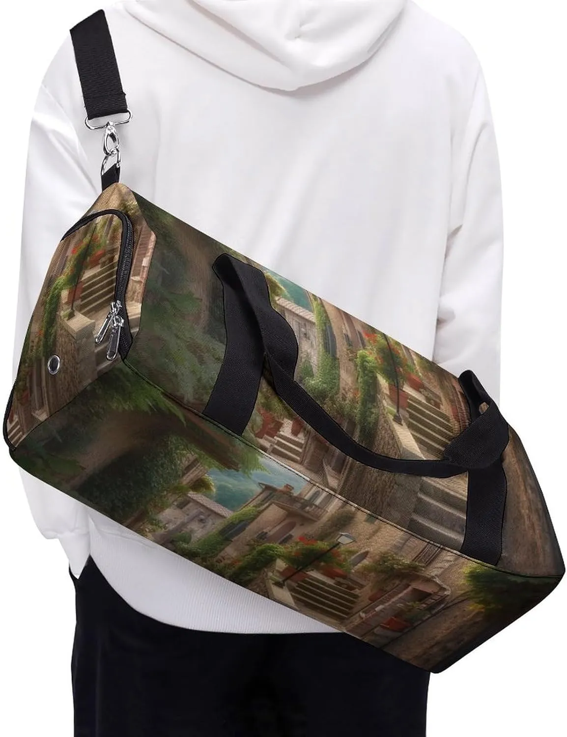 Gym Bag Italy Tuscan Duffel Bag for Men Women Overnight Bag with Shoe Compartment Workout Bags