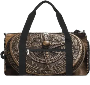 Gym Bag Magical Norse Runes Compass Duffel Bag for Men Women Overnight Bag with Shoe Compartment Workout Bags