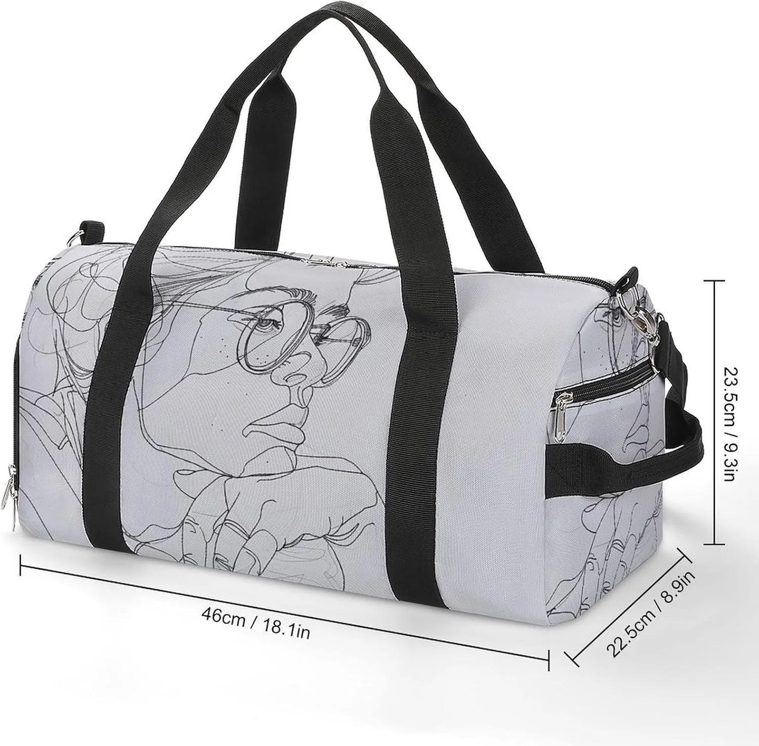 Gym Bag Meditation Pose Painting Duffel Bag for Men Women Overnight Bag with Shoe Compartment Workout Bags