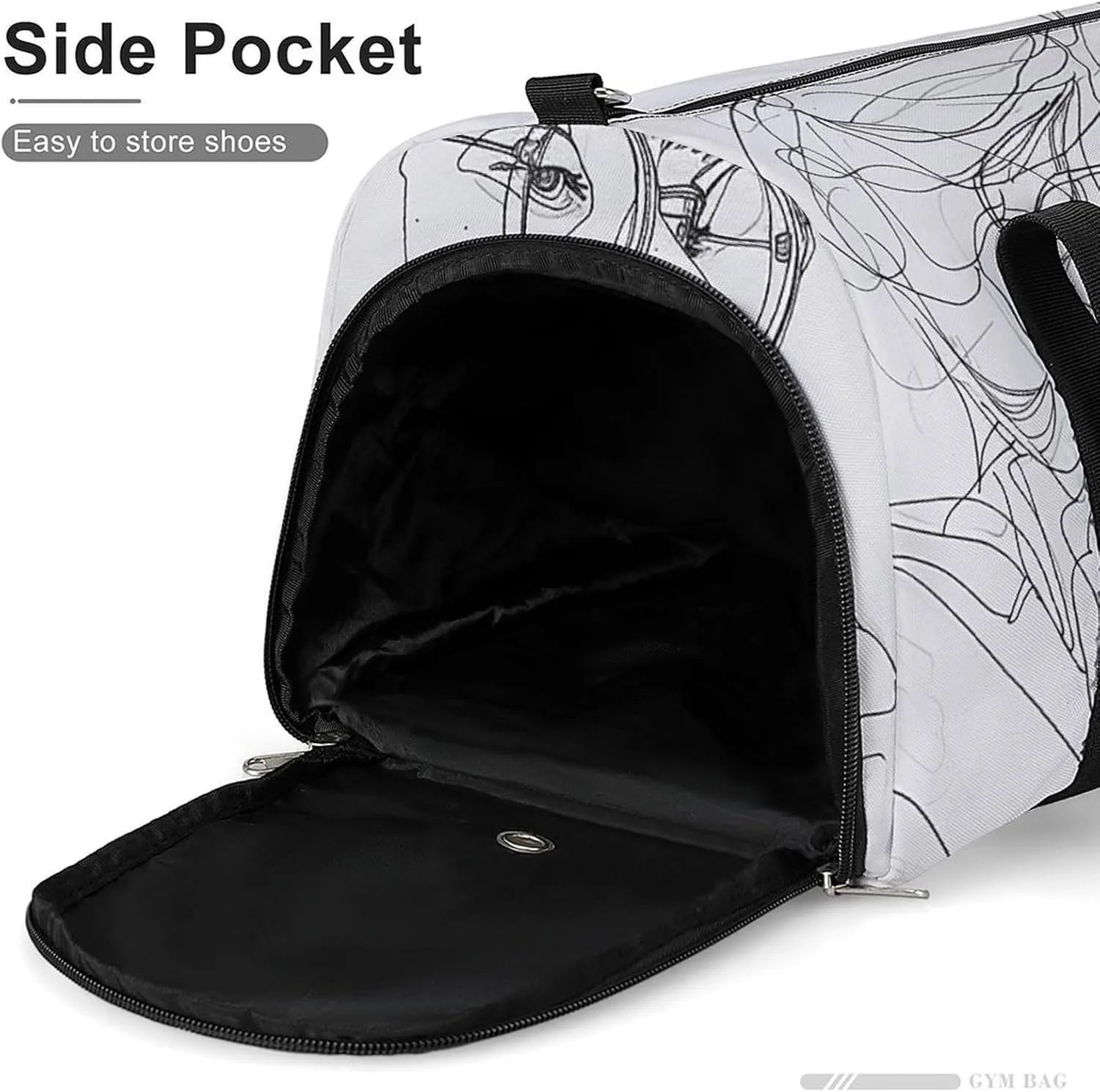 Gym Bag Meditation Pose Painting Duffel Bag for Men Women Overnight Bag with Shoe Compartment Workout Bags