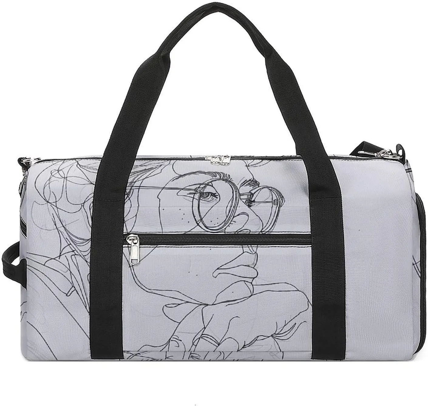 Gym Bag Meditation Pose Painting Duffel Bag for Men Women Overnight Bag with Shoe Compartment Workout Bags